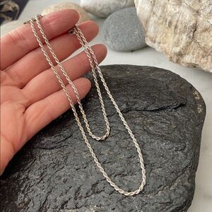 Vintage Sterling 22” Twist Rope Chain